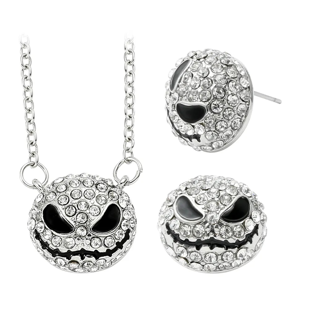 The Nightmare Before Christmas Jewelry Jack Skellington Necklace, Ring, & Earrings For Sale | Green Witch Creatiions
