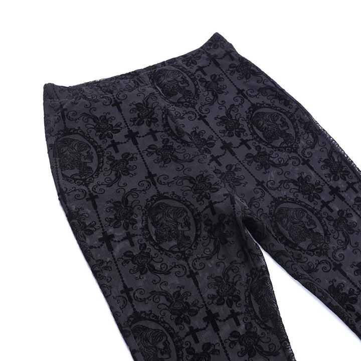 Party Lace High Waist Flare Pants