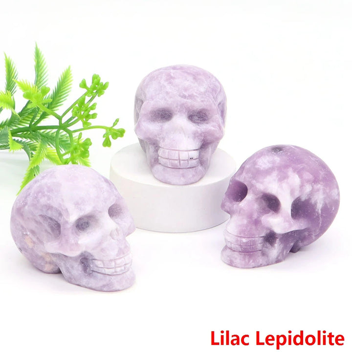 Lepidolite Crystal Skulls