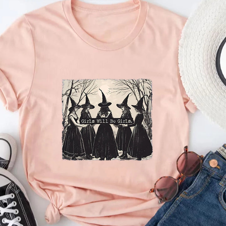 Girls Will Be Girls Witch Pink T-Shirts