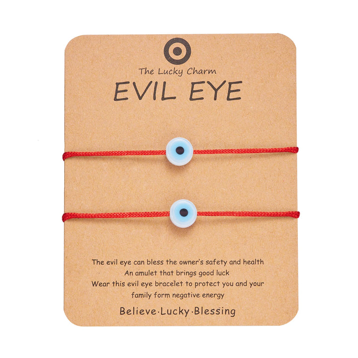 Buy Red Evil Eye Adjustable Bracelets Set