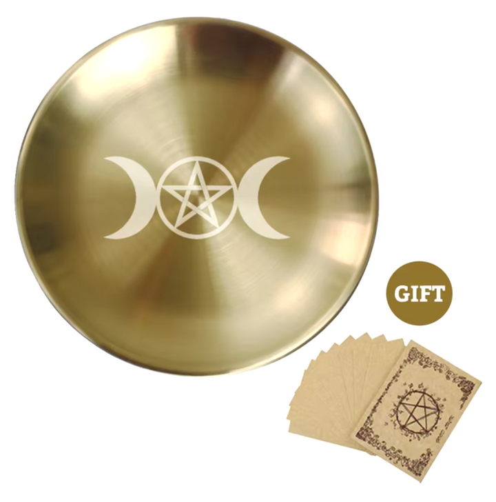 Triple Moon Pentacle Altar Plates