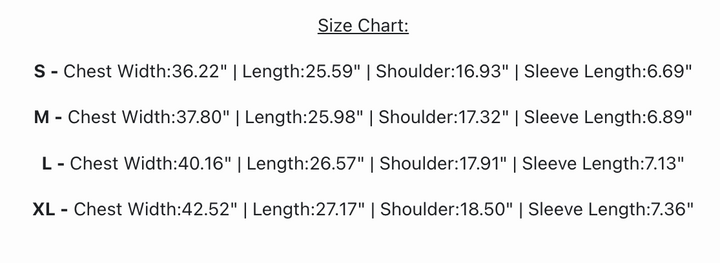 Witch Clothing Size Chart