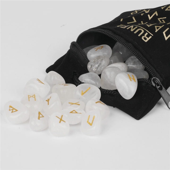 Clear Quartz Crystal Viking Runes
