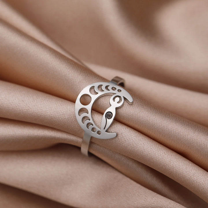 Silver Moon Goddess Ring