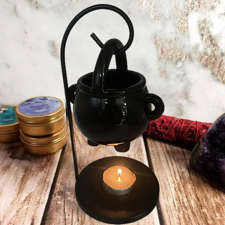Hanging Black Cauldron Wax Burner