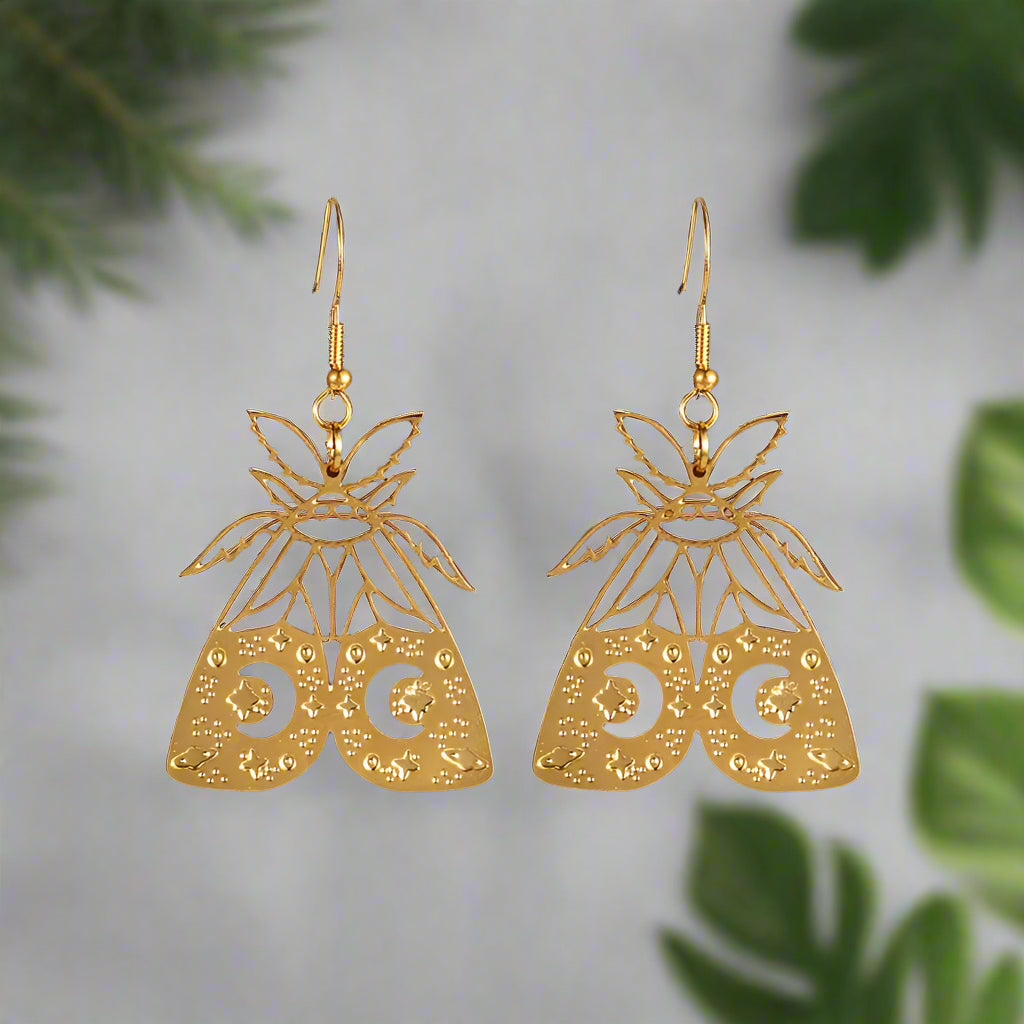 Buy Moth Gold Earrings