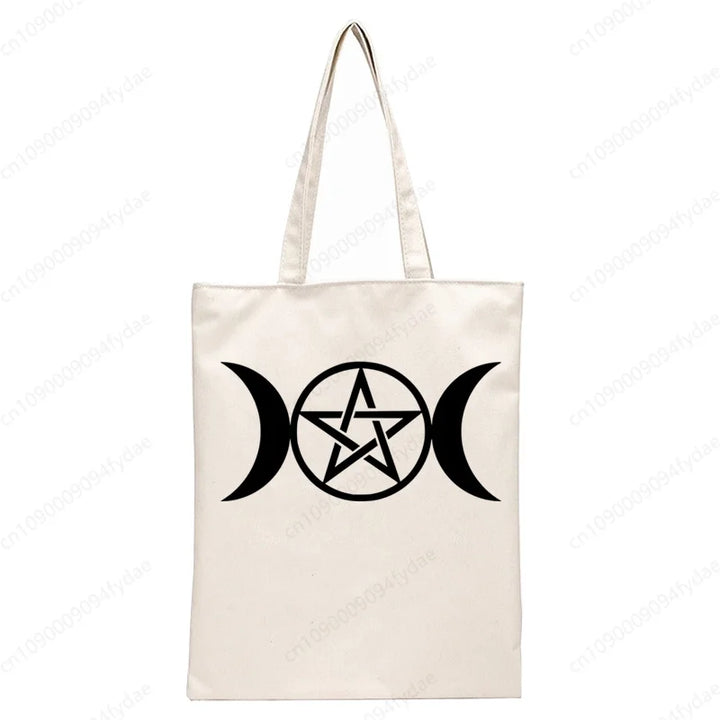 Triple Moon Pentacle Tote Bags