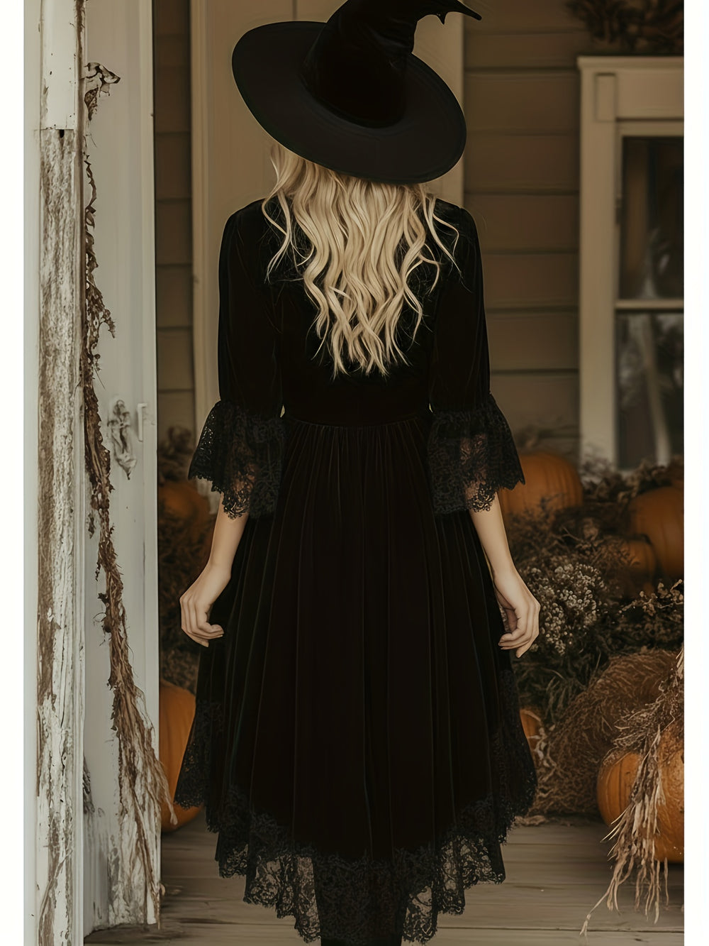 Witchy Black Lace Dress