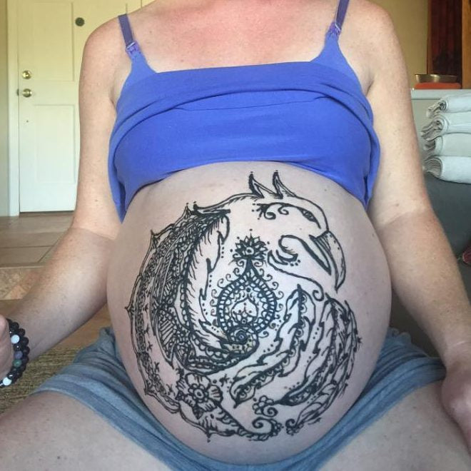Henna Tattoos Pregnant Belly | Green Witch Creations