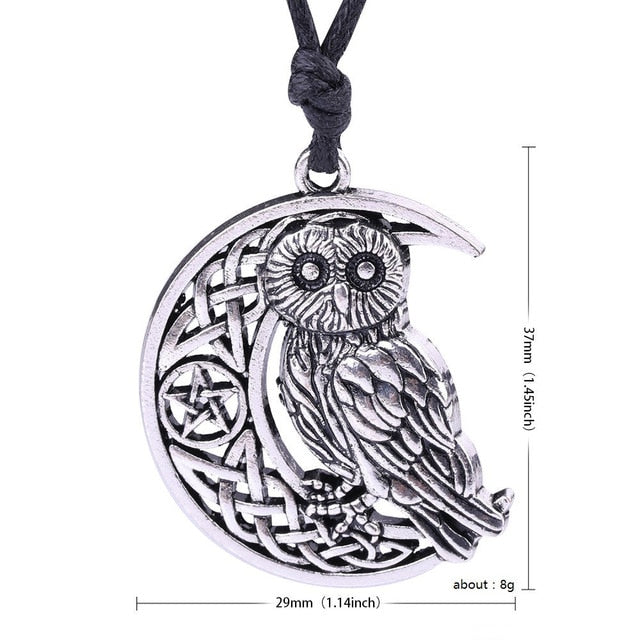 Owl Moon Pentacle Celtic Silver Necklaces