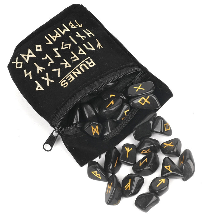 Onyx Crystal Viking Runes