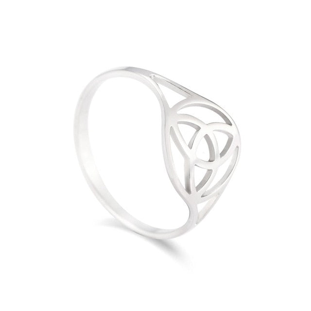 Silver Trinity Celtic Knot Circle Ring