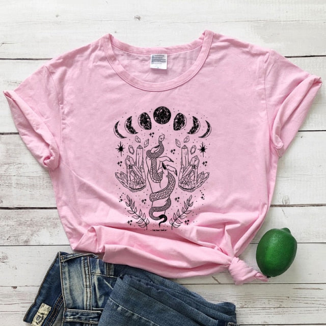 Snake Moon Crystal Pink T-Shirt