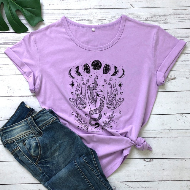 Snake Moon Crystal Purple T-Shirt