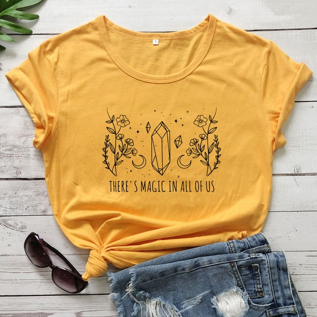 Yellow There's Magic In All Of Us T-Shirt | Witch Clothing