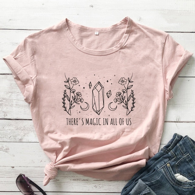 Peach There's Magic In All Of Us T-Shirt | Witch Clothing