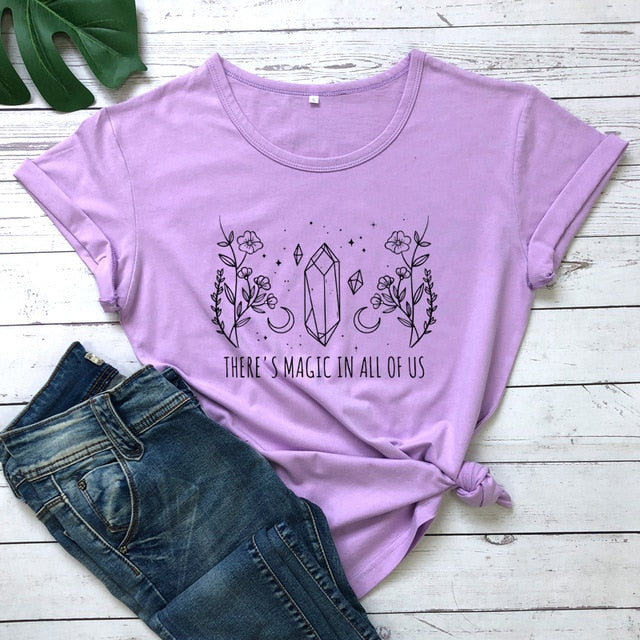 Purple There's Magic In All Of Us T-Shirt | Witch Clothing