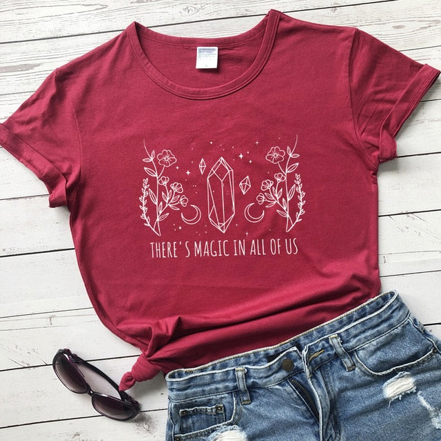 Red There's Magic In All Of Us T-Shirt | Witch Clothing