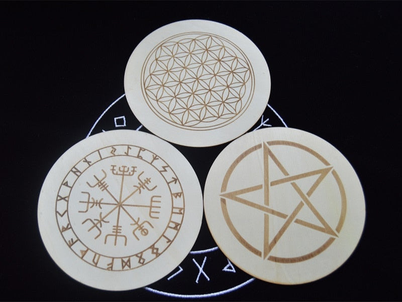 Wood Round Altar Tiles | Witchcraft Supplies