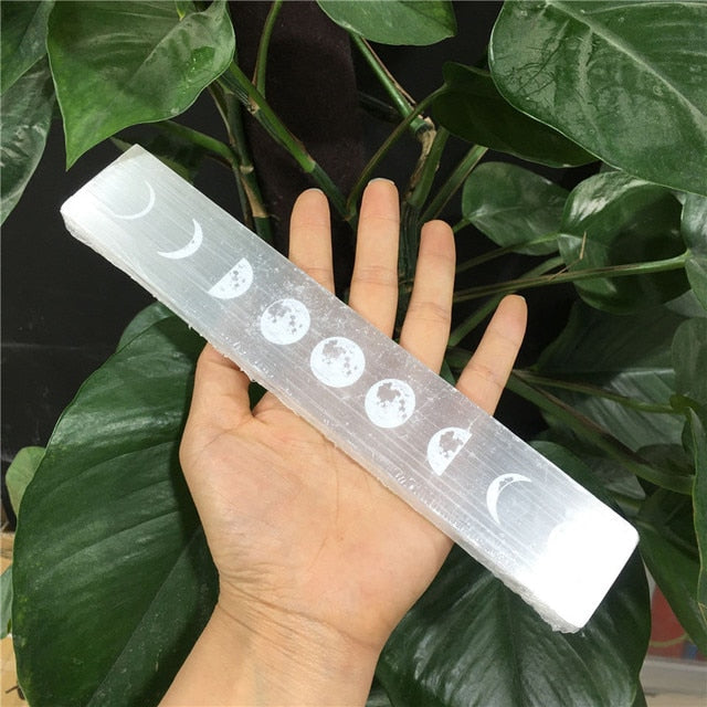 Moon Phase Selenite Wand For Sale