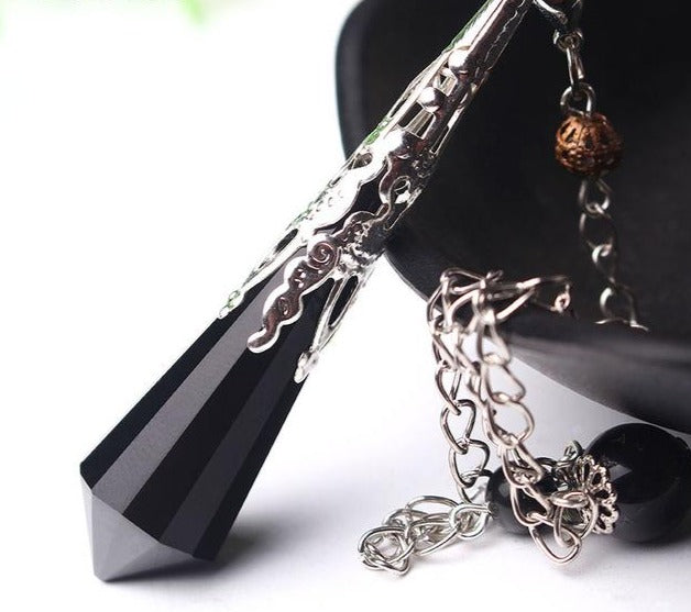 Vintage Obsidian Silver Pendulums