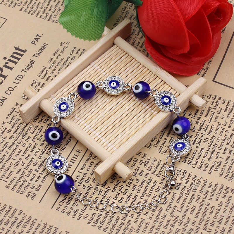 Blue eye charm on sale bracelet