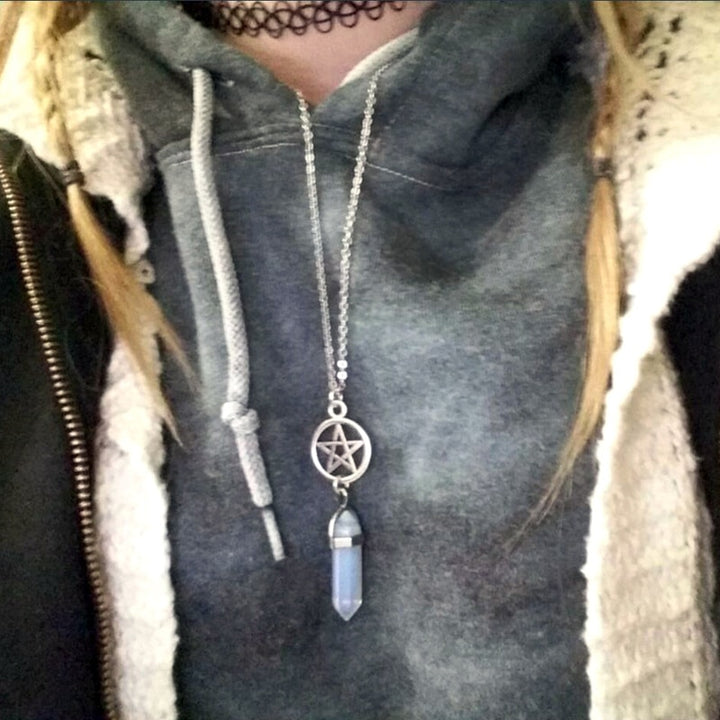Pentacle Crystal Necklaces - greenwitchcreations