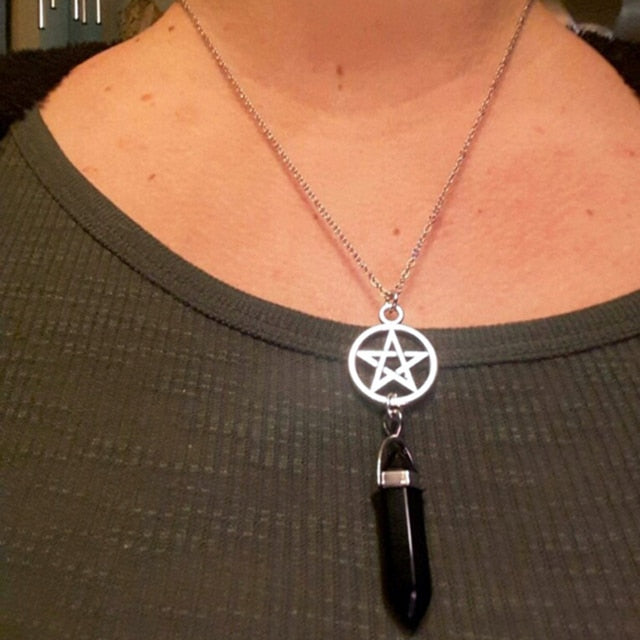 Pentacle Crystal Necklaces - greenwitchcreations