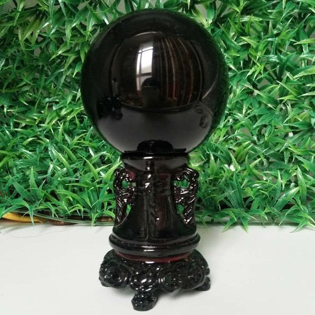 Black Obsidian Crystal Ball with Stand