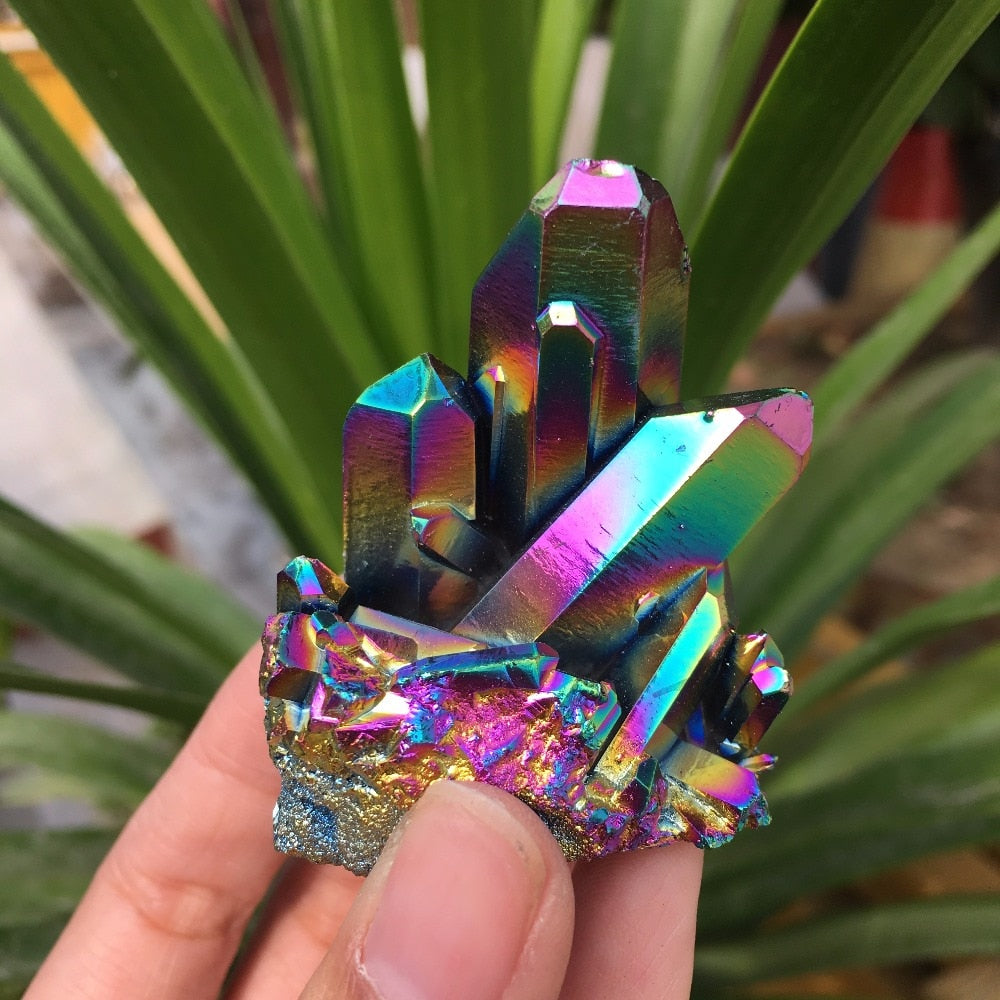 Rainbow Aura Quartz Crystals