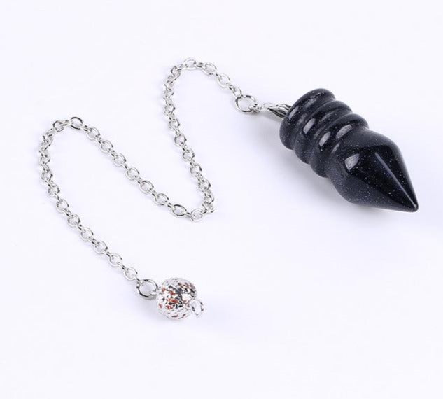 Blue Sandstone Crystal Pendulums