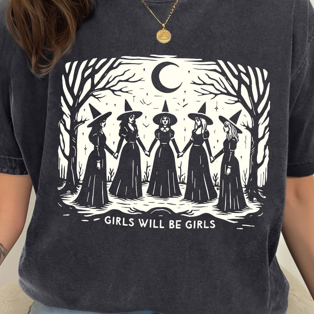 Girls Will Be Girls Grey Shirt | Green Witch Creations