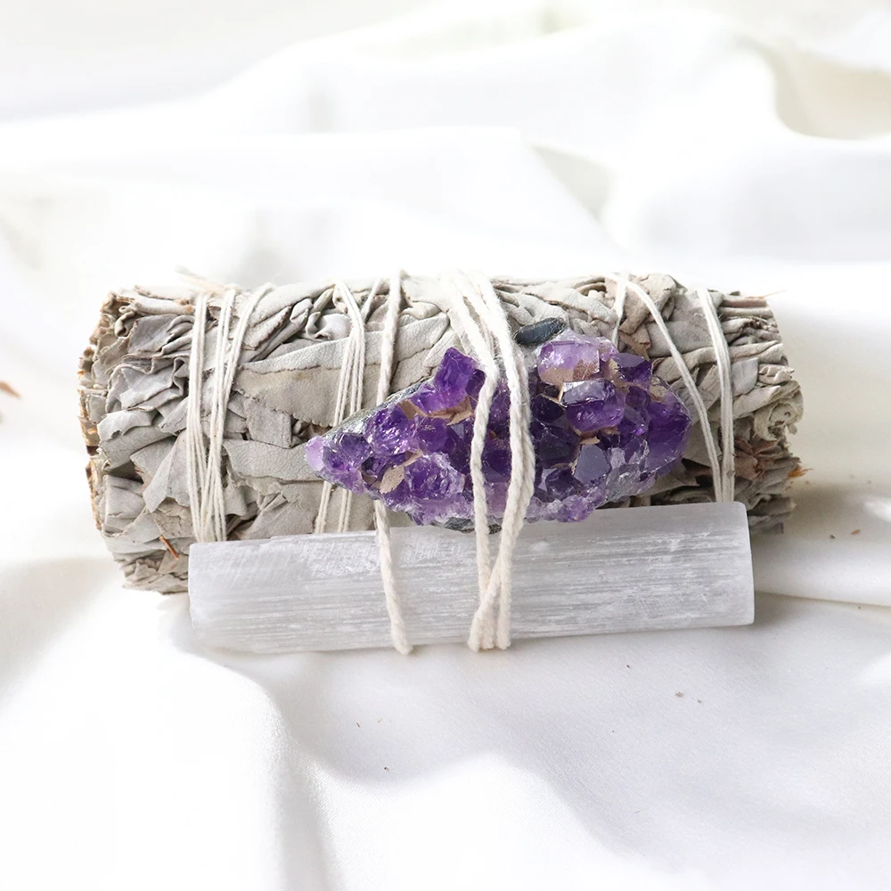 Amethyst, Selenite, & White Sage Bundles For Sale Online | Green Witch Creations