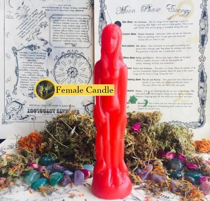 Female & Male Body Figurine Candle For Sale | Green Witch Creations