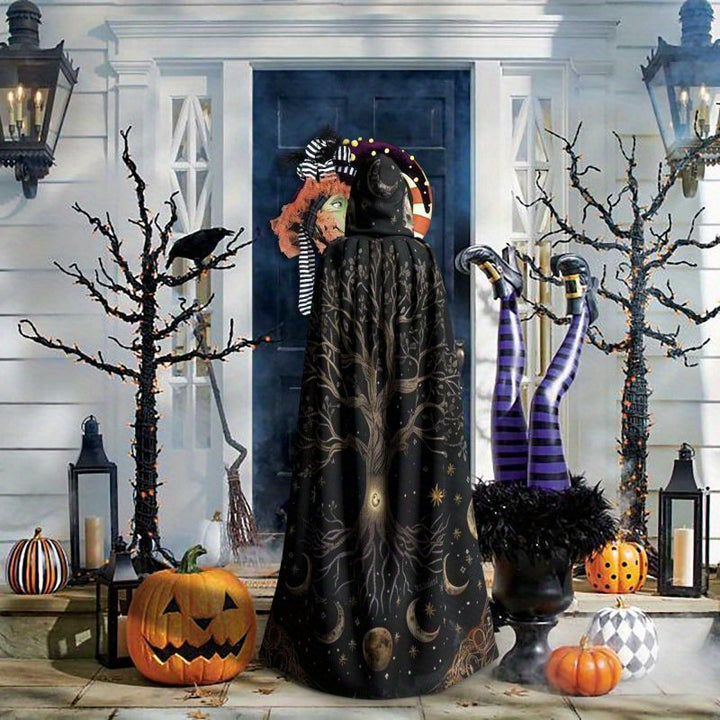 Tree Of Life Moon Phase Witch Cloak | Green Witch Creations