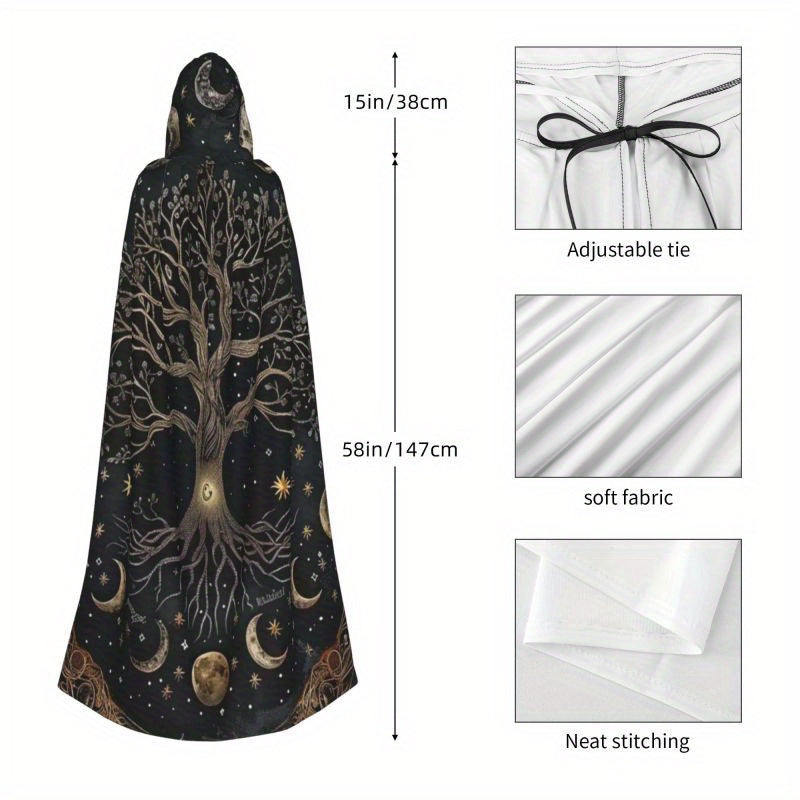 Tree Of Life Moon Phase Witch Cloak | Green Witch Creations