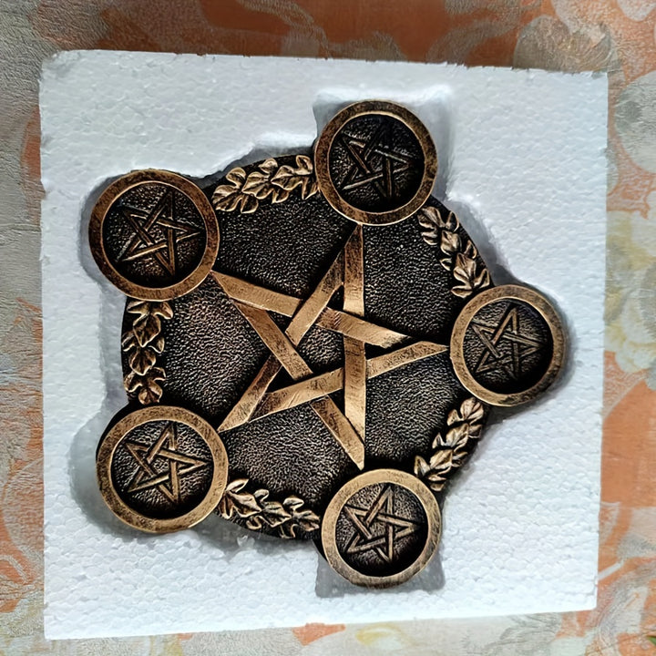 Bronze Pentacle Tea Light Candle Holder | Green Witch Creations