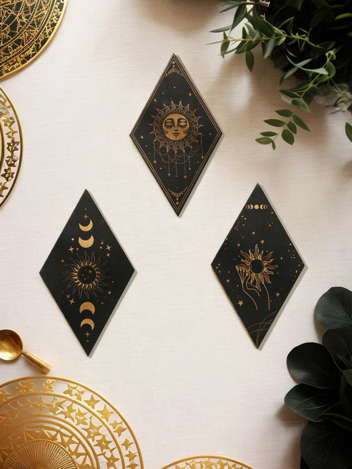 3 Pc Set Wood Witchy Wall Plaques