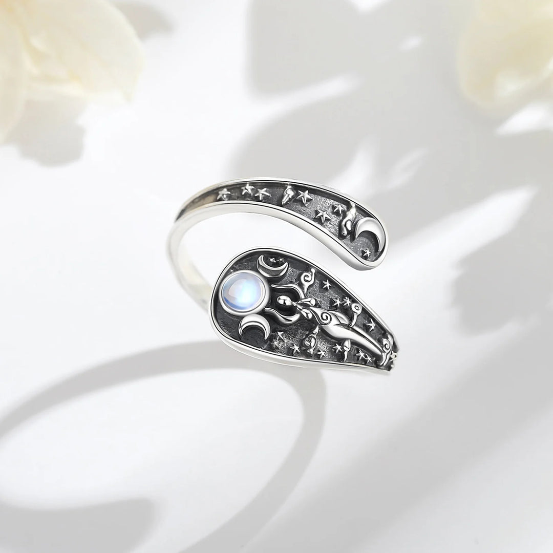 925 Silver Moon Goddess Ring