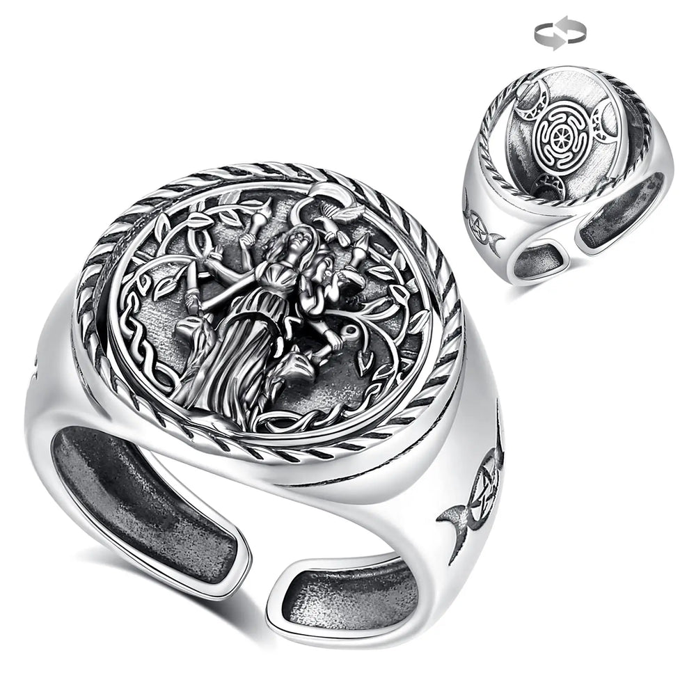925 Sterling Silver Hecate Adjustable Ring