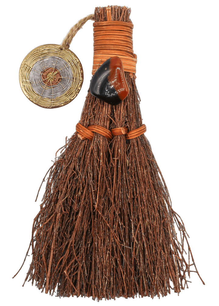 Agate Pumpkin Witch's Broom