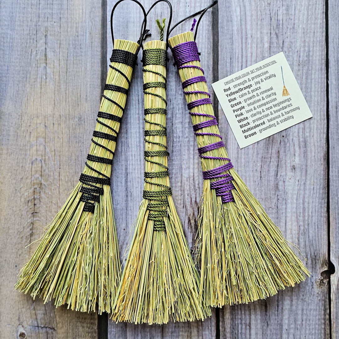 Altar Witch Broomsticks - Purple, Green, Black