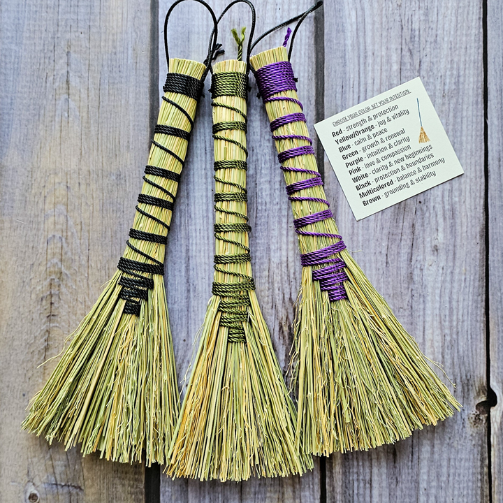 Altar Witch Broomsticks - Purple, Green, Black