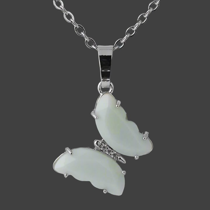Amazonite Crystal Butterfly Necklace