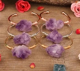 Amethyst Cluster Gold Bracelets
