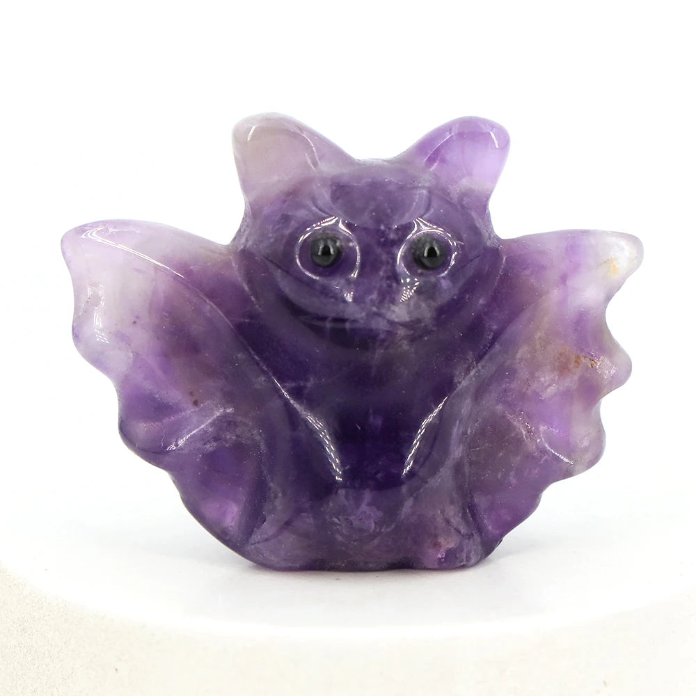 Amethyst Crystal Bat Statues