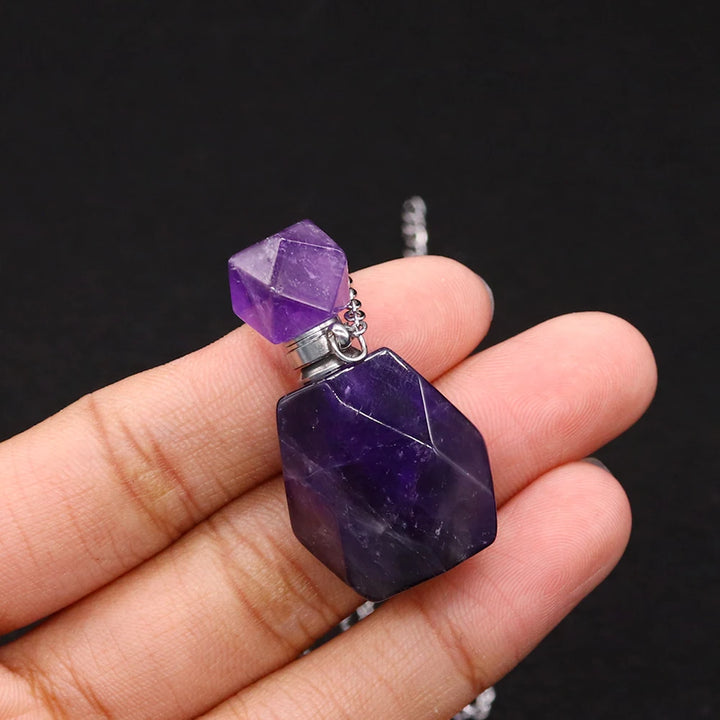 Amethyst Crystal Bottle Necklaces