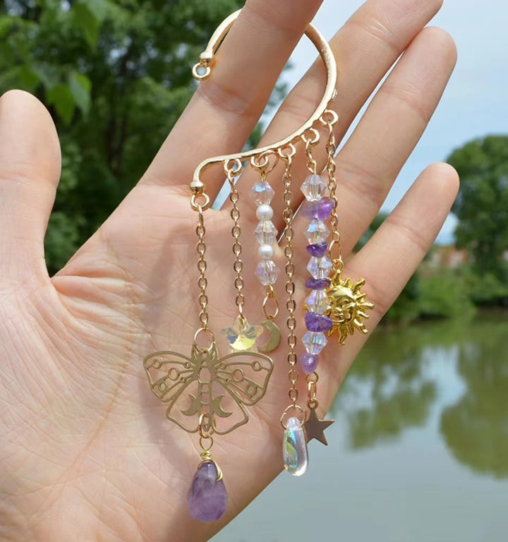 Amethyst Crystal Ear Cuffs