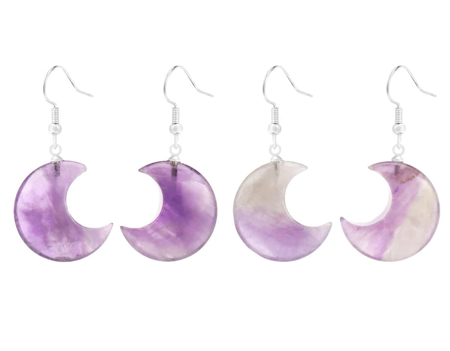 Amethyst Moon Earrings
